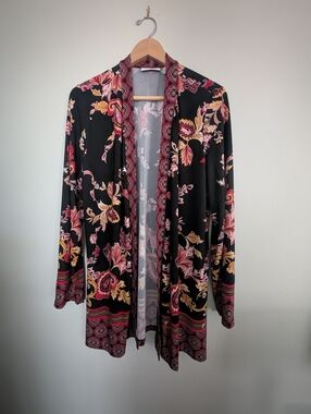 Susan Graver Open-Front Kimono Style Cardigan | Women's Large